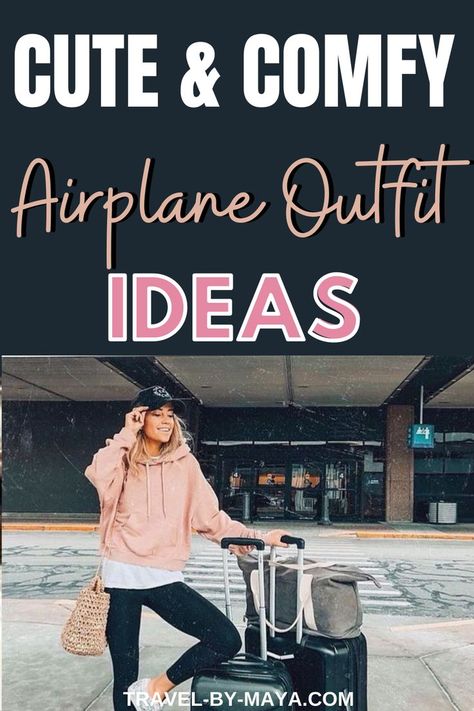 Comfy Cute Airport Outfit Summer Casual, Airport Outfit Ideas Winter, Flight Attire Outfits, Comfy Airplane Outfit Long Flights, Winter Travel Outfit Casual, Comfy Stylish Airport Outfit, Airport Outfit In Summer, Plane Attire Travel Outfits, What To Wear On A Flight Outfits