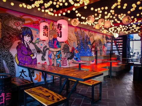 Asian Restaurant Design, Mexican Restaurant Design, Japanese Restaurant Interior, Bar Restaurant Design, Japanese Restaurant Design, Architecture Restaurant, Ramen Restaurant, Sense Of Entitlement, Design Café