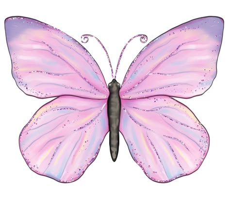 Pink Purple Butterfly, Butterfly Cake Topper, Butterfly Art Painting, Pastel Butterflies, Butterfly Cakes, Butterfly Party, Butterfly Pictures, Butterfly Theme, Butterfly Birthday