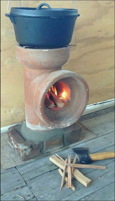 Diy Rocket Stove, Supraviețuire Camping, Diy Rocket, Fire Pit Ideas, Brick Oven, Patio Furniture Ideas, Rocket Stoves, Christmas Potpourri, Deck Furniture