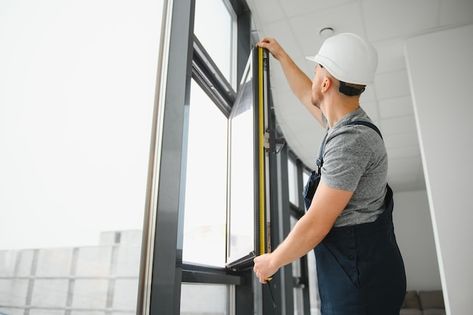 Photo construction worker repairing plas... | Premium Photo #Freepik #photo #maintenance-worker #repair-man #repairman #handyman Window Condensation, Contemporary Windows, House Window Design, Energy Efficient Windows, Steel Fabrication, Upvc Windows, Plastic Windows, Window Replacement, Construction Worker