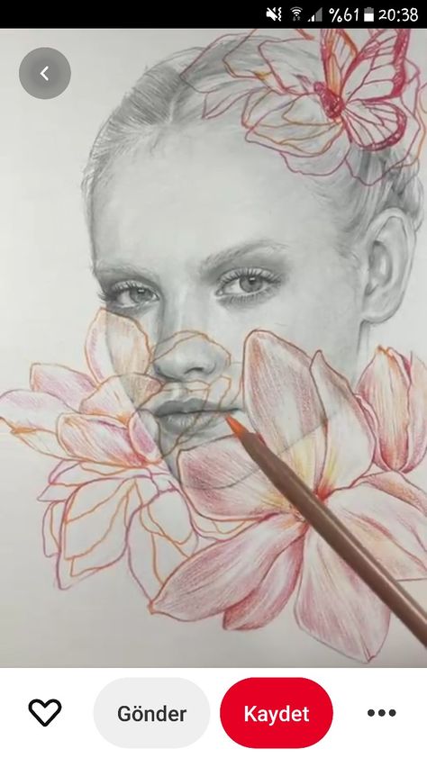 Portrait Art With Flowers, Flower Portrait Drawing, Portrait With Flowers Drawing, Flower Portrait Art, Portrait With Flowers Painting, Portrait With Flowers, Experimental Art, Gcse Art Sketchbook, Portrait Artwork