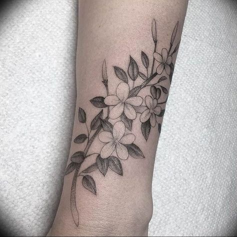 Photo jasmine branch tattoo18.06.2019 №001 - tattoo - tatufoto.com - tattoovalue.net Jasmine Flower Tattoo, Jasmine Tattoo, Arm Wrap Tattoo, Flower Vine Tattoos, Flower Tattoo Stencils, Flower Tattoo Meanings, Wrap Tattoo, Flower Wrist Tattoos, Wrist Tattoos For Guys