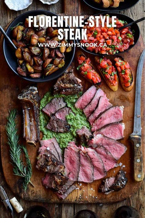 Florentine-Style Steak Steak Florentine, Florentine Steak, Salted Potatoes, Veal Recipes, Best Beef Recipes, Steak Side Dishes, Beef Steak Recipes, Traditional Italian Dishes, Italian Beef