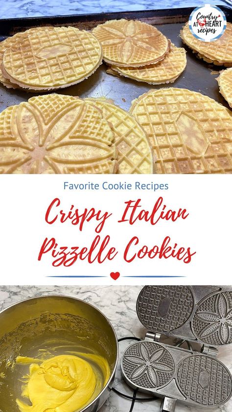 Italian Dinner Ideas, Pizzelle Maker, Pizzelle Recipe, Pizzelle Cookies, Dessert Pasta, Heart Recipes, Recipes Italian, Food Cookies, Italian Favorites