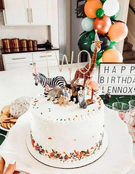 Safari Cake Ideas, Party Animal Birthday Theme, Balloon Arch Tape, Two Wild Party, Two Wild Birthday Party, Born Two Be Wild, Party Animal Birthday, Two Wild Birthday, Animal Themed Birthday Party