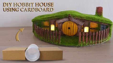 Diy Hobbit Hole Miniature, Hobbit Fairy House, The Hobbit Project Ideas, How To Make A Hobbit House, The Hobbit Diy Crafts, Hobbit Project Ideas, Hobbit House Diy Miniature, Hobbit Crafts For Kids, The Hobbit Crafts