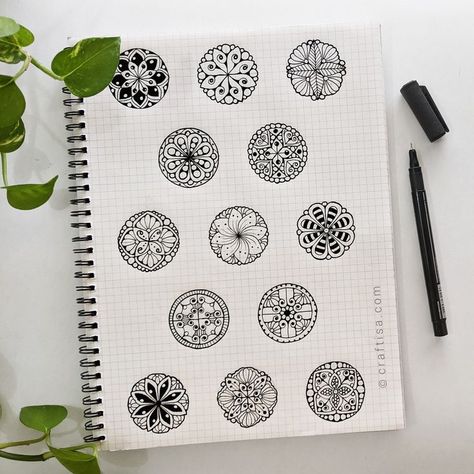 Mandala center pattern ideas❤️ Watch the full video on YouTube. Get practice sheets on: https://craftisa.com #mandala #art #centerpattern #patterns #craftisaart #drawing Mandala Practice Patterns, Mandala Centre Ideas, Mandala Center Pattern, Abstract Mandala Art, Mandala Center Ideas, Small Mandala Drawing Easy, Small Mandala Design, Mandala Art Basic Patterns, Mandala How To Draw