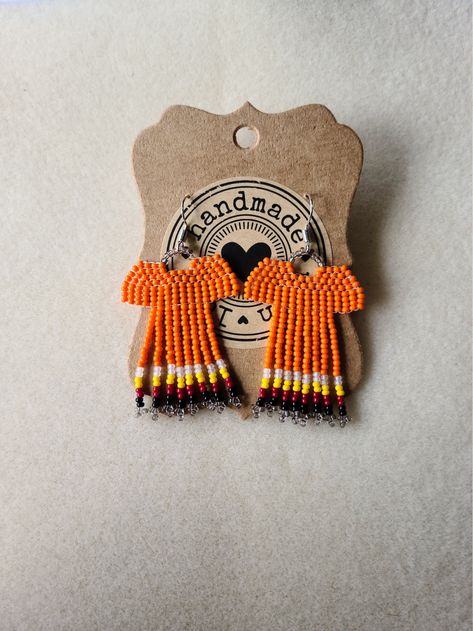 Indigenous Beaded Earrings, Fringe Beaded Earrings, Remembrance Day Poppy, Wings Earrings, Every Child Matters, Beadwork Designs, Atlantic Canada, Beaded Earring, Native Beadwork