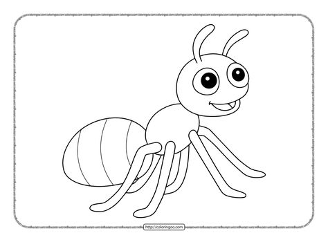 Ant Coloring Pages for Kids Ant Cartoon Drawing, Ant Drawing Easy, Ant Worksheet, Ant Coloring Page, Ant Image, Pictures Of Ants, Ants Printable, Ant Cartoon, Ant Drawing