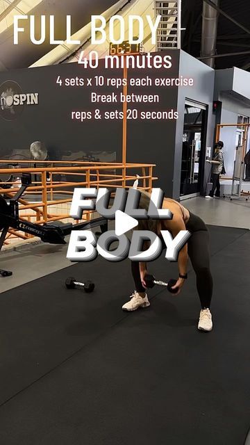 Simple Gym Workouts, Full Body Dumbbell Workout, Reps And Sets, Full Body Workouts, Low Impact Cardio, Buddy Workouts, Fitness Ideas, Work Outs, Dumbbell Workout