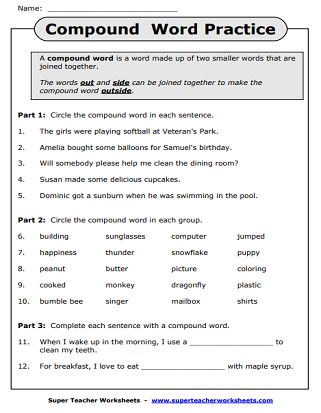 Compound Word Worksheets Collective And Compound Nouns Worksheet, Compound Words Worksheets 2nd Grade, Compound Words Worksheets, Compound Words Activities, Letter Worksheets For Preschool, Nouns Worksheet, English Teaching Materials, Sound Words, Teacher Helper