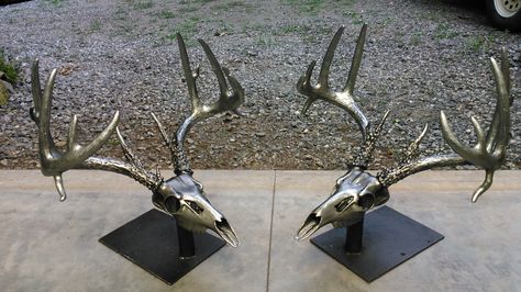 Welded Deer Skull, Scrap Metal Full Size Deer Prices, Metal Deer Skull, Metal Art Rain Deer, Metal Elk Sculpture, Deer Mounts, Blacksmith Forge, Metal Skull, Antler Sculptures & Statues