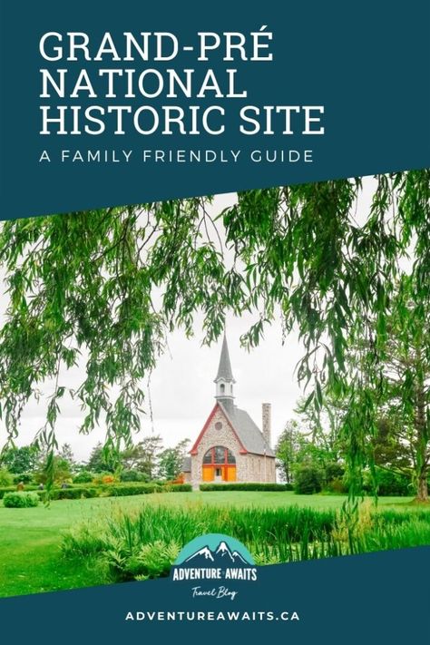 Are you planning a trip to Nova Scotia? Here's our complete guide to what to do at Grand-Pré National Historic Site, check it out! Grand Pre Nova Scotia, Eastern Canada, Parks Canada, Canada Road Trip, Canadian History, Planning A Trip, Saint Charles, Family Adventure, Nova Scotia