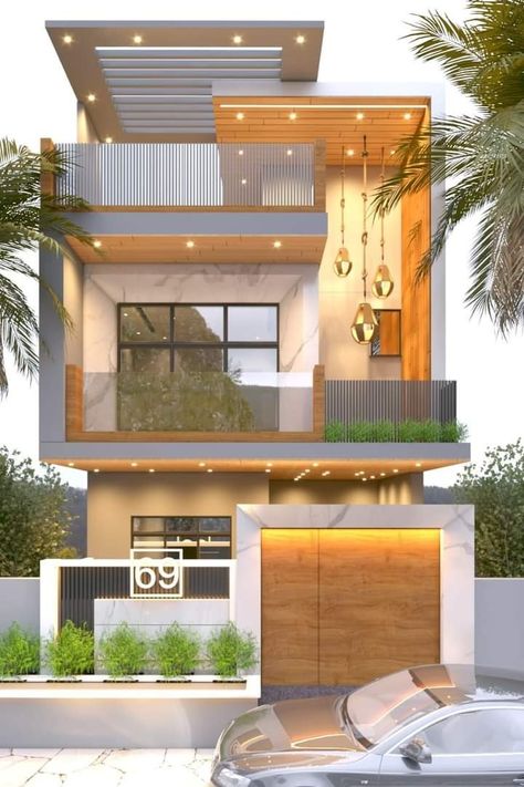 House Elevation With Front Stairs, 30 40 Duplex House Elevation, Morden Elevation House, Duplex House Elevation Design Modern, Luxury House Elevation, Ground Floor Elevation Design Modern, Duplex Elevation, Ground Floor Elevation Design, Ground Floor Elevation