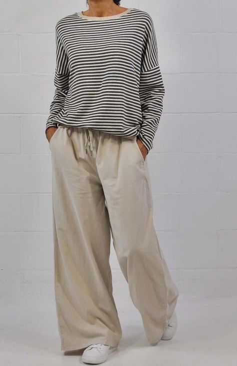 Corduroy Joggers, 가을 패션, Womens Clothing Stores, Fashion Mode, Looks Style, Stripe Sweater, Online Womens Clothing, Chic Outfits, Casual Chic