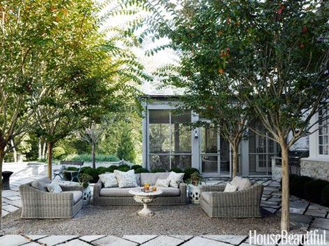 Outdoor living- Pea gravel patio Inspiration - French Country Cottage Pea Gravel Patio, Provence Garden, Gravel Patio, Hidden Garden, Patio Inspiration, Gravel Garden, Pea Gravel, French Country Cottage, French Countryside