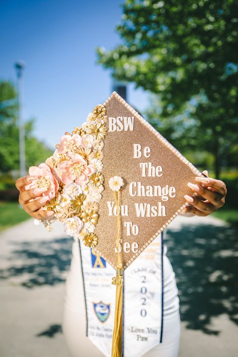 Social Worker Graduation Cap Ideas, College Graduation Cap Decoration Social Work, Social Work Grad Cap Ideas, College Graduation Pictures Social Work, College Graduation Cap Ideas Social Work, Bsw Graduation Cap Social Workers, Social Worker Graduation Pictures, Msw Graduation Cap Social Work, Bachelor Of Social Work