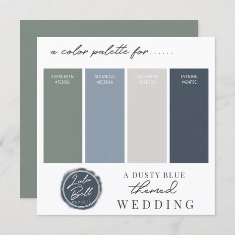 Dusty Blue Green Navy & Gray Color Palette Card Size: 5.25" x 5.25". Gender: unisex. Age Group: adult. Material: Semi-Gloss. Navy Color Palette, Gray Color Palette, Green Color Combinations, Blue Color Combinations, Dusty Blue Wedding, Grey Color Palette, Hex Color Codes, Green Colour Palette, Dusty Blue Weddings