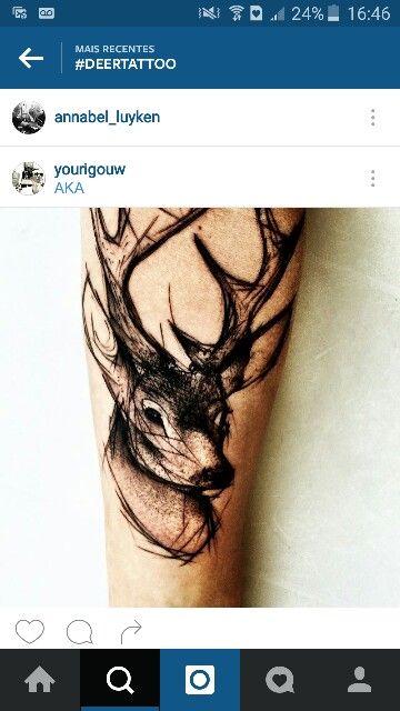 Deer tattoo Deer Head Tattoo, Stag Tattoo, Hunting Tattoos, Tattoo For Boyfriend, Country Tattoos, Deer Tattoo, Strength Tattoo, Symbolic Tattoos, Mandala Tattoo