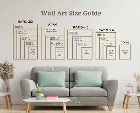 Wall Art Size Guide, Frame Size Guide, Print Size Guide, Comparison Chart, Poster Size Chart, Wall Display Guide, Boho Wall Art Size Guide Wall Art Size Guide, Art Size Guide, Print Size Guide, Comparison Chart, Bedroom Size, Wallpaper Uk, Wall Art Size, Star Wall Art, Modern Wall Decor Art