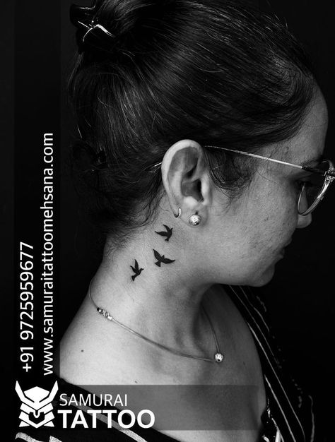 Birds Tattoo On Neck, Dove Neck Tattoo, Tattoo Design Neck, Neck Tattoo Design, Small Dove Tattoos, Bird Tattoo Neck, Tattoo Birds, Tattoo On Neck, Tiny Bird Tattoos