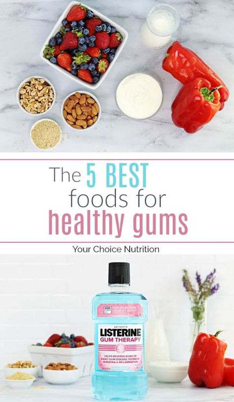 #ad Keep your gums happy with these 5 best foods for healthy gums, along with LISTERINE® Gum Therapy Antiseptic Mouthwash for your healthiest gums and smile! #cleanhealthybold @Listerine @walmart Homemade Mouthwash, Antiseptic Mouthwash, Best Mouthwash, Tooth Decay Remedies, Healthy Gums, Oral Care Routine, Gum Care, Receding Gums, Gum Health