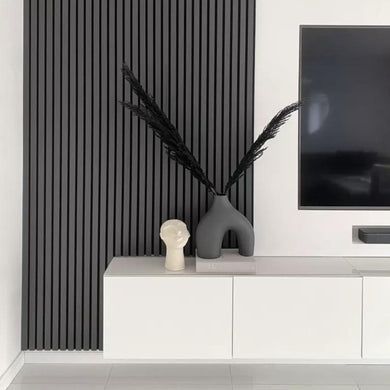 Focus on functional furniture with a retro aesthetic. Use wooden pieces, tapered legs, and bold, geometric patterns to capture this timeless style. Fireplace Modern Design, Tv Wall Panel, Living Room Panelling, Wood Wall Panel, Bathroom Decor Themes, Home Bar Rooms, Latest Living Room Designs, Wood Slat Wall, Acoustic Wall Panels