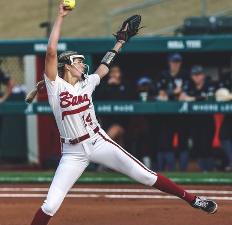 Softball Aesthetic Pitcher, Montana Fouts, Softball Poses, Pitcher Softball, Softball Aesthetic, Alabama Softball, Oklahoma Softball, College Softball, Softball Tournament