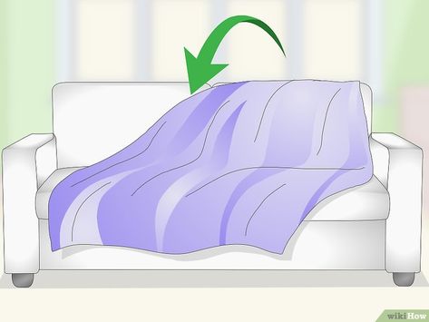 3 Ways to Drape a Throw over a Sofa - wikiHow Fluffy Sofa, Satin Blanket, Brighten Room, Big Blanket, Large Sectional, Clean Sofa, Big Sofas, Sofa Throw Blanket, Small Blankets