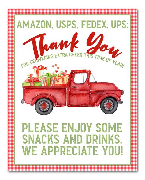 Free Delivery Driver Thank You Printable Thank You Delivery Drivers Ideas, Gift Ideas For Delivery Drivers, Thank You Delivery Drivers Printable Free, Gifts For Delivery Drivers, Delivery Drivers Thank You, Amazon Thank You Printable, Thank You Delivery Drivers, Holiday Delivery Thank You, Amazon Delivery Thank You