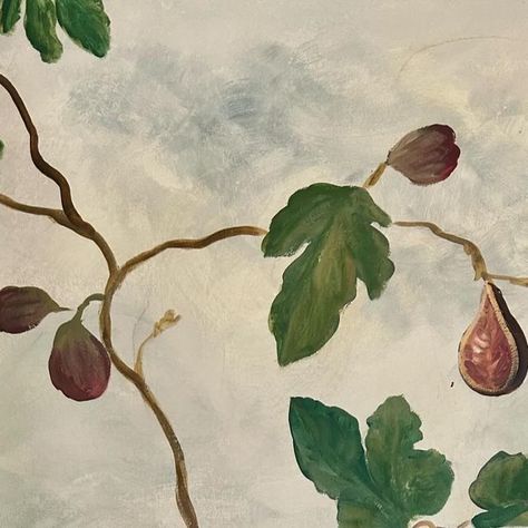 Rosie Mennem on Instagram: "I love fig trees, so couldn’t resist having them as an adition to this mural." Fig Tree Painting, Fig Trees, Tree Mural, Ficus Tree, Flower Paintings, Fig Tree, Tree Art, Tree Painting, Trees To Plant