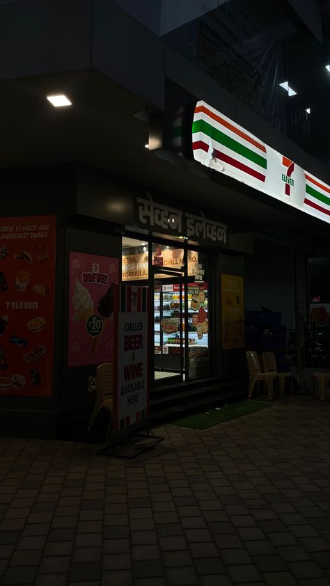 #7eleven #aesthetic #snacks #popcorn #nighttime Seven Eleven Aesthetic Night, Seven Eleven Aesthetic, 7 Eleven Aesthetic, Eleven Aesthetic, Aesthetic Snacks, Chilled Beer, Seven Eleven, 7 Eleven, Fictional World