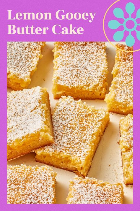 My Lemony Take on Gooey Butter Cake Is Oh-So-Delicious Keto Butter Cake Ooey Gooey, Lemon Gooey Butter Cake, Ooey Gooey Butter Bars, Fruity Cakes, Orange Pound Cake Recipe, Orange Pound Cake, Gooey Cake, Lemon Cheesecake Bars, Lemon Pound Cake Recipe