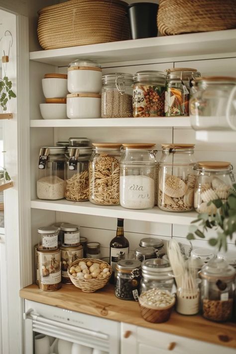 Unlocking Space: My Top elfa Pantry Ideas! Elfa Pantry Ideas, Elfa Pantry, Bar Closet, Dorm Room Wall Art, Pantry Containers, Organized Pantry, Balcony Bar, Perfectly Organized, Industrial Minimalist