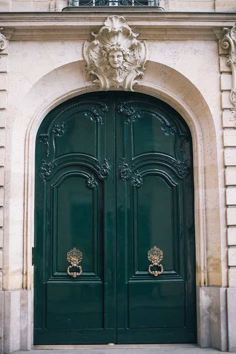 Lac Como, Green Front Door, Green Front Doors, Rambling Rose, Porte Cochere, When One Door Closes, Gorgeous Doors, Dark Green Aesthetic, Cool Doors