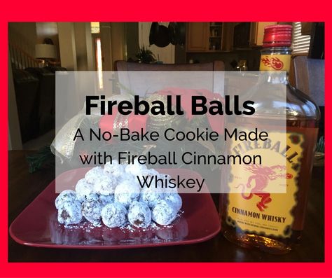 Fireball No-Bake Cookies A cookie featuring Fireball Cinnamon Whisky, Vanilla Wafers, Powdered Sugar, pecans, and cocoa. Similar to Bourbon Balls. Fireball Balls Recipe, Fireball Balls, Fireball Whiskey Recipes Desserts, Fireball Cookies, Fireball Whiskey Recipes, Candy Dip, Superbowl Snack, College Cookies, Fireball Recipes