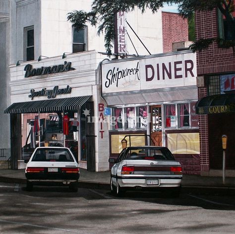 New York Diner Aesthetic, Staten Island Ferry Aesthetic, Northport Long Island, Diner Art, Ellens Stardust Diner Nyc, Fishers Island New York, Long Island History, Governors Island New York, New York Painting