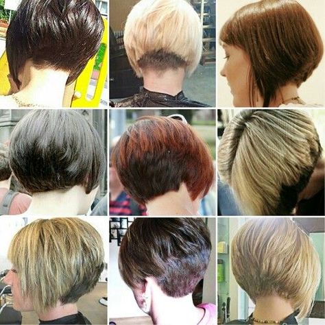 Back Of Bob Haircut, Bob Haircut Back View, Short Stacked Bob Haircuts, Trendy We Fryzurach, Stacked Haircuts, Stacked Bob Hairstyles, Stacked Bobs, Short Bobs, Stacked Bob