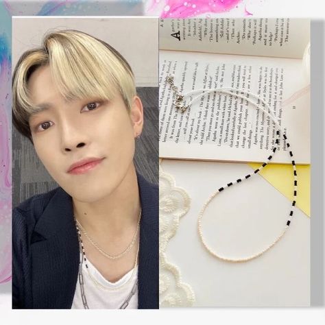 Hongjoong inspired beaded necklace, Kim Hongjoong Ateez inspired, kpop jewelry, idol kpop necklace Kpop Necklace, Kpop Jewelry, Jewelry Kpop, Pop Beads, Pop Jewelry, Pretty Jewelry Necklaces, Ateez Hongjoong, Hongjoong Ateez, Beaded Necklace Designs