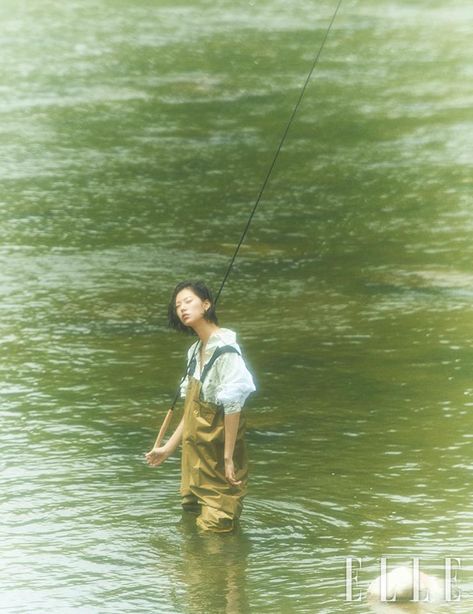 Fisherwoman Aesthetic, Fishing Photo Shoot, Fishing Fashion, Elle Korea, Fishing Women, Photography Inspo, Game Changer, Style Guides, Editorial