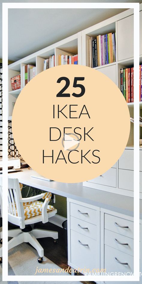 + +Setting up your home work space is a very personal thing and an Ikea desk hack can help you create the perfect home office cheaply. There are so many great ideas that customize Ikea products through hacks to achieve the right desk layout for you. Get some great inspiration from this huge list of the best Ikea desk hacks we've seen. #ikeadeskhacks #ikeahacks #ideas #inspiration #ikeahomeoffice #homeoffice..? Ikea Office Desk, Home Work Space, Ikea Home Office, Ikea Desk Hack, Desk Hacks, Ikea Office, Home Office For Man, Room Organization Bedroom, Ikea Products