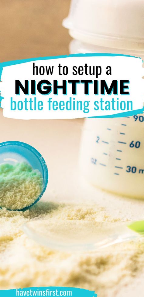 If you choose to setup a nighttime bottle feeding station for your newborn you might just make your life a lot easier. Learn the supplies you need to keep at your bedside in order to make bottle feeds at night as smooth as possible. Bedside Newborn Station, Baby Bottle Storage Ideas, Bottle Station, Bottle Storage Ideas, Bottle Feeding Breastmilk, Baby Bottle Storage, Formula Milk, Formula Feeding, Breastfed Baby