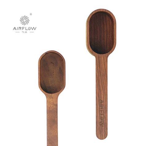 Walnut Wooden Coffee Scoop Airflow Coffee Play Wood, Coffee Scoop, Tea Spoon, Cnc Projects, Coffee Powder, Coffee Spoon, Coffee Accessories, American Walnut, Coffee Bean