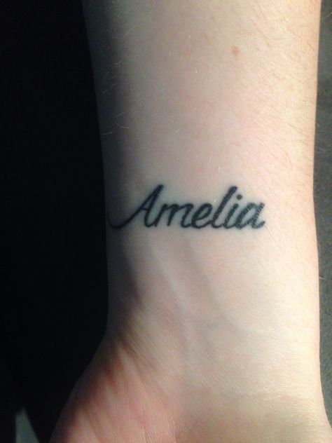 My Amelia tattoo!! For my baby girl ❤️ Amelia Shepherd Tattoo, Amelia Tattoo, Shepherd Tattoo, Amelia Shepherd, Mommy Tattoos, Name Tattoo Designs, Baby Planning, My Baby Girl, Baby Tattoos