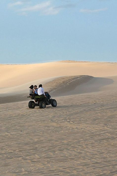 Image of people riding a dune buggy in Mui Ne, Vietnam at the White Sand Dunes. Mui Ne Sand Dunes, White Sand Dunes, Red Sand, Rolling Hills, Sand Dunes, White Sand, Travel Bucket, Travel Bucket List, Bucket List