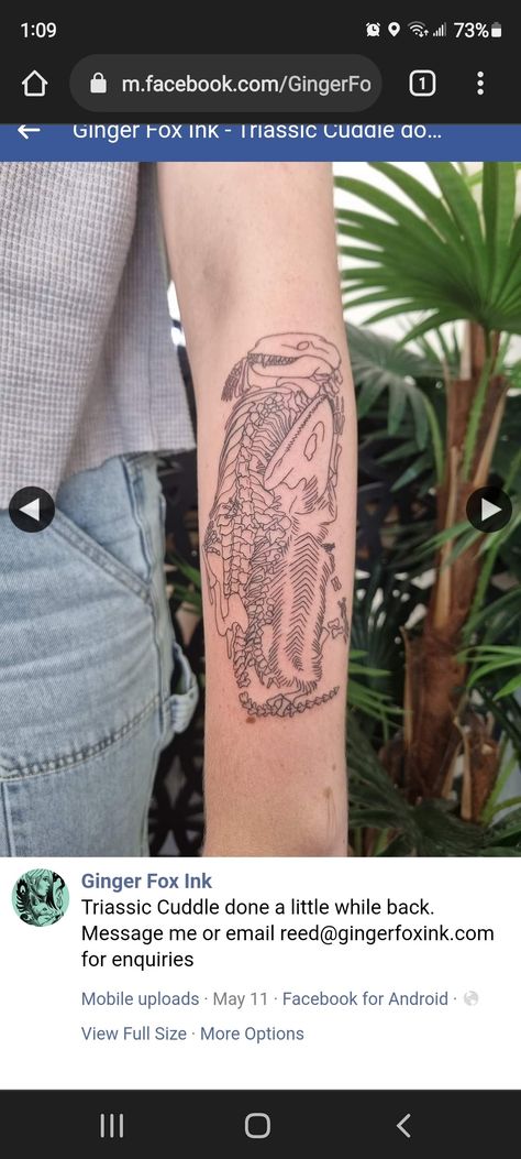 Triassic Cuddle Tattoo, Triassic Cuddle, Fossil Tattoo, Ginger Fox, Arm Tats, Love Tattoos, Fossil, Tatting, Tattoo Ideas