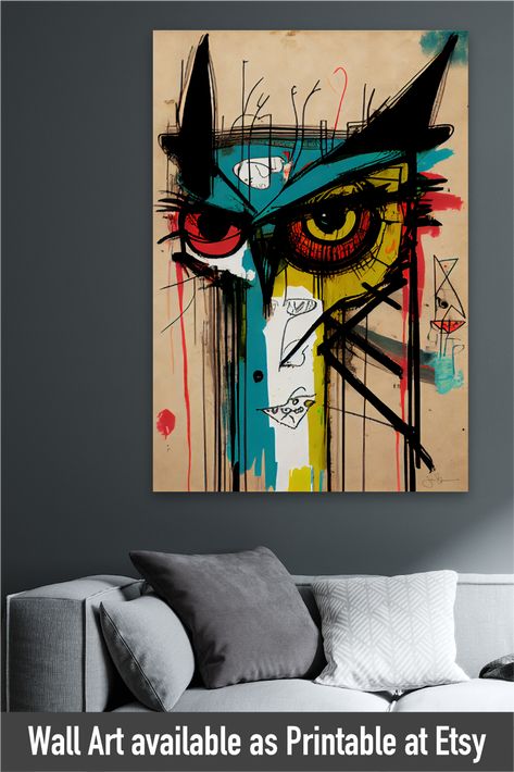 Abstract Owl Painting, Owl Mural, Owl Painting Acrylic, Cats Art Drawing, Owl Artwork, Graffiti Artwork, Owl Painting, Owl Art, Contemporary Wall Art