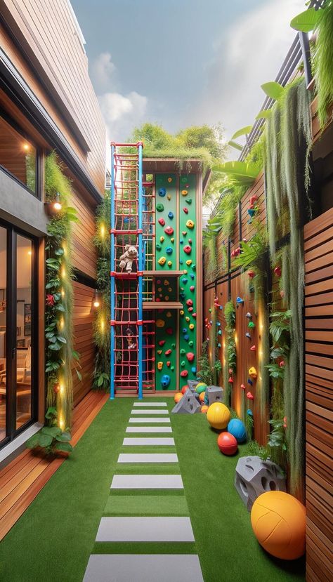 30+ Genius Narrow Backyard Ideas That Maximize Space 65 Narrow Backyard, Toddler Daycare Rooms, Narrow Backyard Ideas, Garden Wonderland, Grass Driveway, Teenager Bedroom Design, Folding Architecture, Play Area Backyard, Backyard Kids Play Area