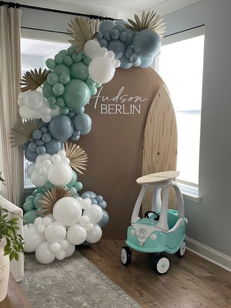 Surf Party Balloons, Beach Themed Balloon Garland, Vintage Beach Theme Party, Boho Beach Balloon Garland, Baby On Board Balloon Arch, The Big One Surf Birthday Balloon Arch, Surf Balloon Garland, Surfs Up Birthday Party Decoration, Surf Theme Party Decorations